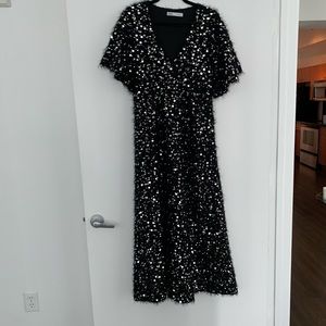 Zara black sequence dress